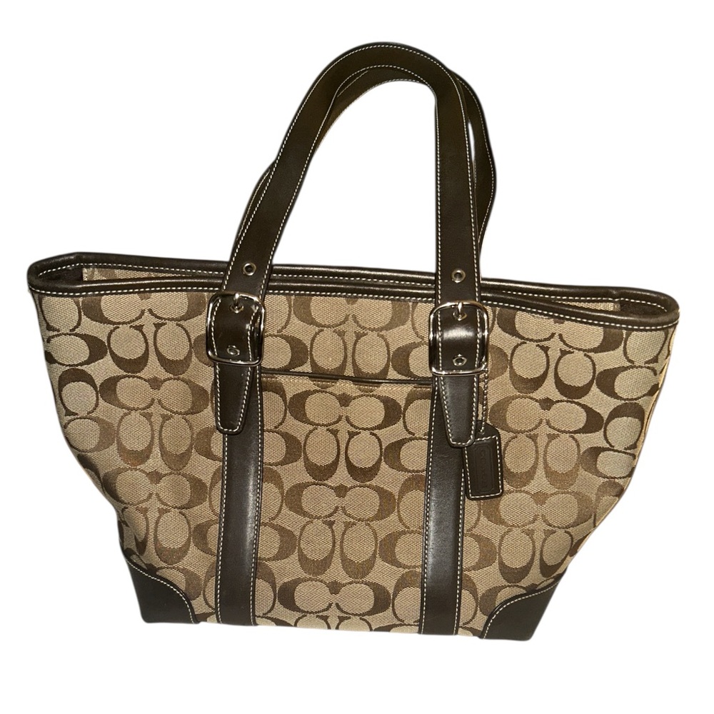 Brown and Tan Designer Tote Bag